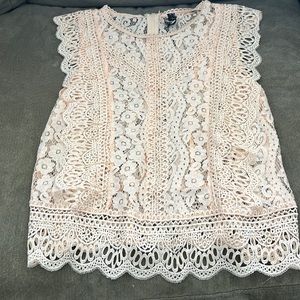Lacy Cream Top